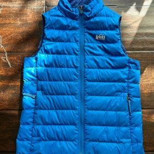 REI Co-op Kids Down 650 Down Vest Blue Medium 10-12